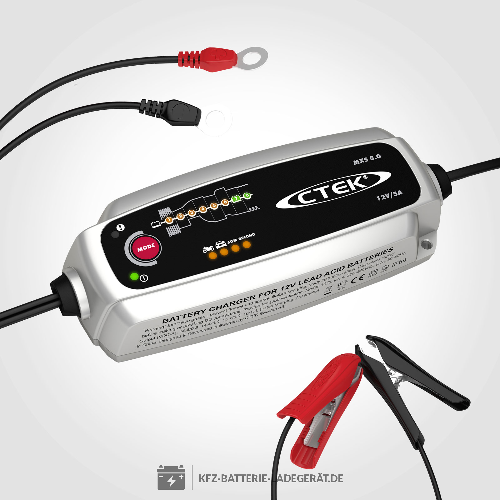 CTEK Set Ladegerät MXS5.0 + Ladekabel M6 56-260 - CTEK Batterie Ladegeräte