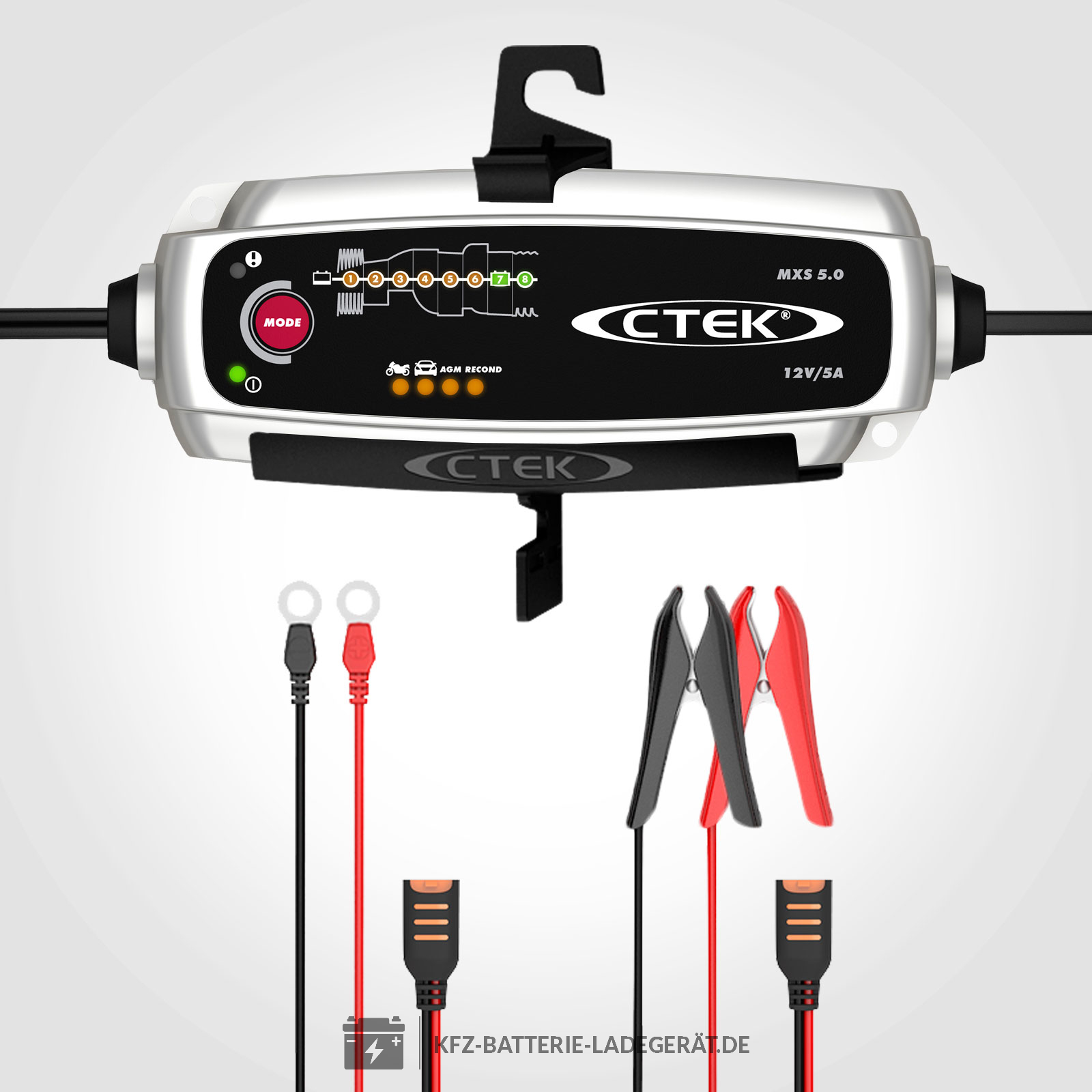 CTEK Set Ladegerät MXS5.0 + Halter Wandmontage 40-006 - CTEK Batterie  Ladegeräte